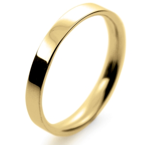 Flat Court Light -  2.5mm (FCSL2.5Y-Y) Yellow Gold Wedding Ring